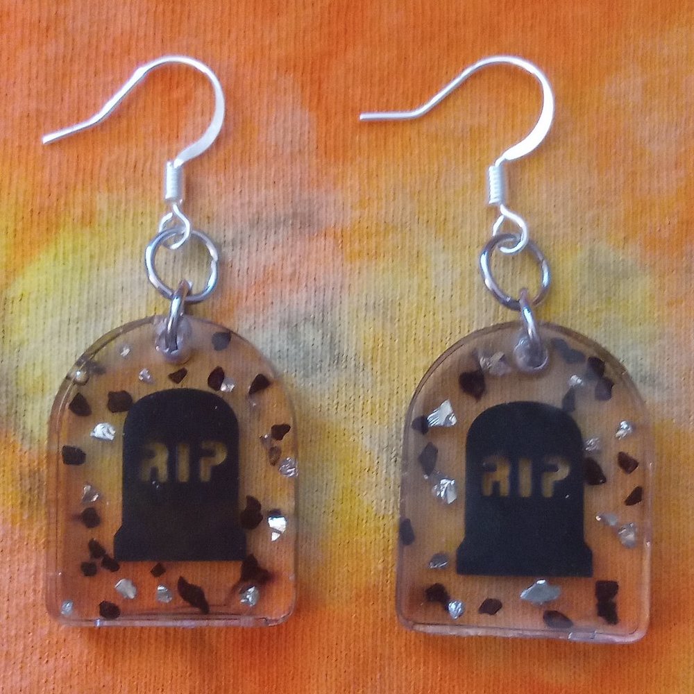 Handmade Gravestone Earrings
